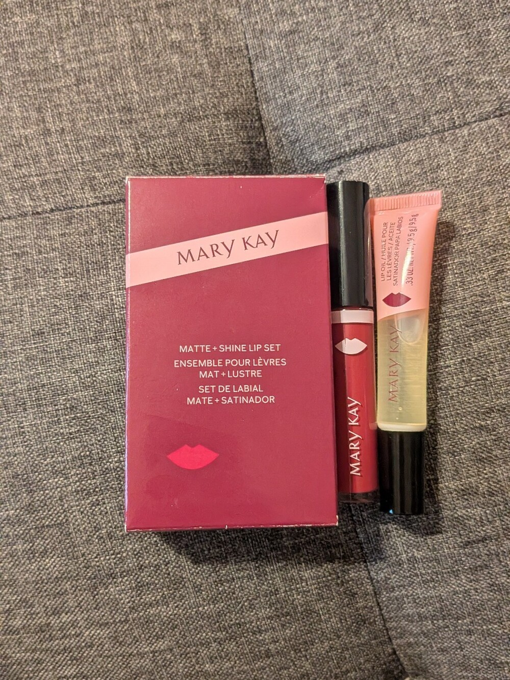 Mary Kay Matte + Shine Lip Set | Rose Pink Matte Liquid Lipstick / Clear Lip Oil